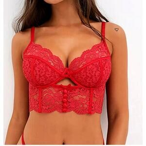 For Love & Lemons Lace Bow Corset Top NWT 32DD Coquette Renaissance Bustier Sexy